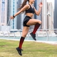thumbnail image 2 of Compression Socks for Men Women -Red Geometric Perforated Knee High Compression Stockings for Men Women, 2 of 5