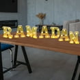 thumbnail image 4 of Ramadan Mubarak LED Letter Lights - Battery-Powered Table Decoration with Mirror Surface, Party Decor for Eid, Home, and Tabletop Celebrations, Gift, 4 of 6