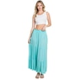 thumbnail image 4 of Pastel by Vivienne Women's Smocking Waist Tiered Long Skirt Plus Size Light Blue X-Large, 4 of 4