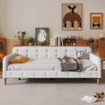 thumbnail image 4 of Twin Size Upholstered Daybed with 4 Support Legs, Beige, 4 of 9