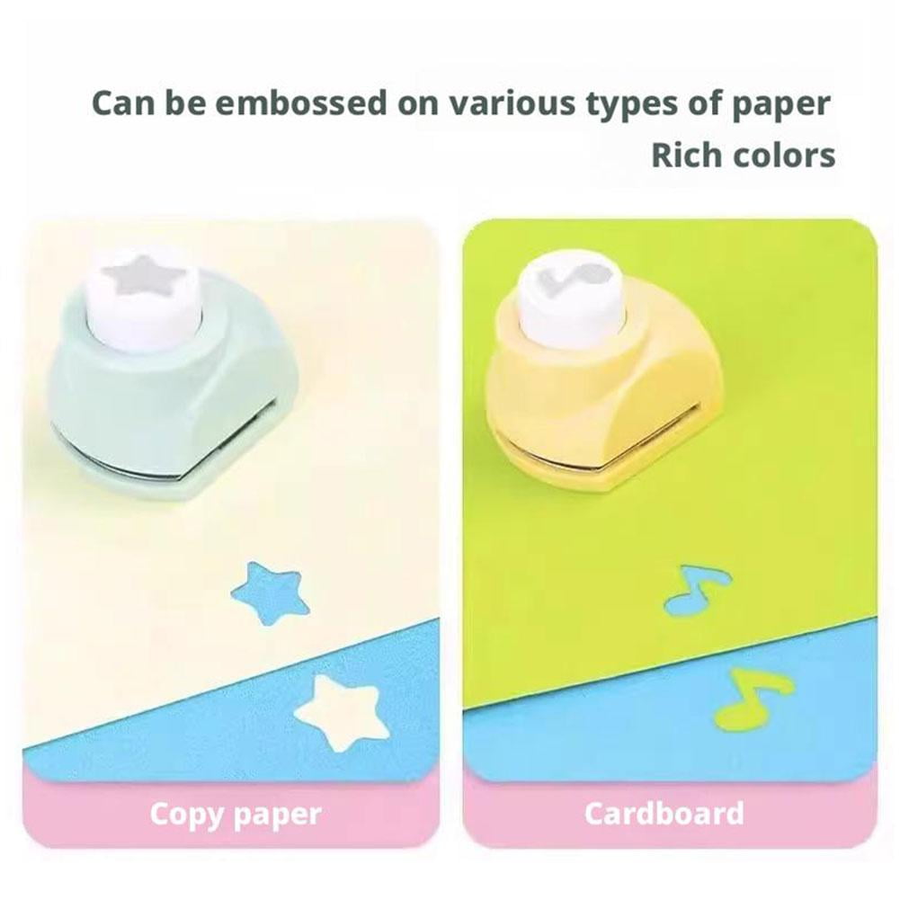 Pekkaxy Mini Paper Punch Machine Set For Kids Handmade Labor Saving Embossing Tool Scrapbook Craft Puncher Set For Paper DIY Art