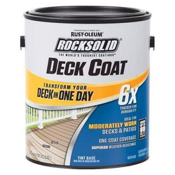 RustOleum RockSolid 6X Deck Coat Solid Tintable Tint Base WaterBased