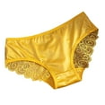 thumbnail image 4 of JUSLIO Underwear for Women Lace Briefs Cut-out Low-Rise Bow Panties Yellow M, 4 of 6