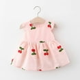 thumbnail image 2 of Zwiiyzr 2025 Boho Baby Dress Toddler Girl Summer Sleeveless Fruit Embroidered Little Flying Sleeve Dress for 6 Months-3 Years Baby Clothes Pink, 2 of 9