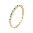 thumbnail image 2 of 10k Yellow Gold Genuine Emerald and Diamond Petite Stackable Band, 2 of 5
