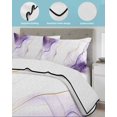 thumbnail image 4 of Quilts Twin XL Size, Marble Purple Soft Comforter Bedding Set for Bed, Gold White Modern Gradient Ocean Ripple Lightweight Quilted Bedspread with Pillow Cover(2 Pieces) for All Season, 68x98 Inch, 4 of 6