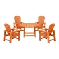 thumbnail image 2 of WestinTrends Malibu Kids 5-Piece HDPE Outdoor Patio Round Dining Table and Chairs Set, Orange, 2 of 15