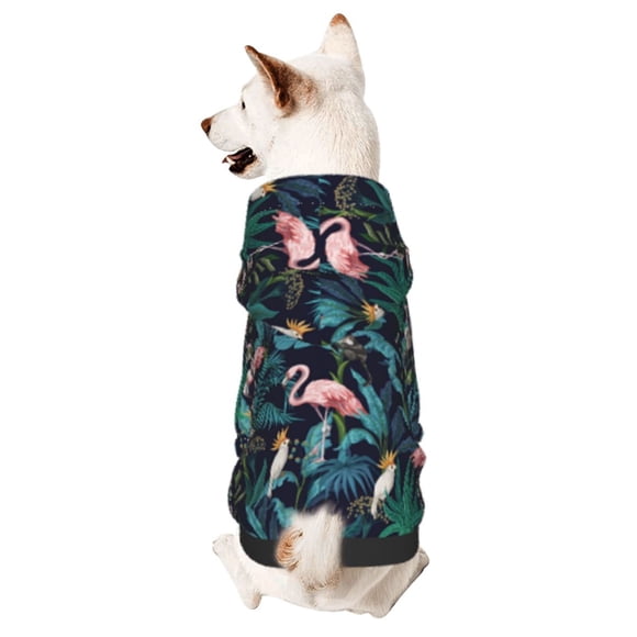 Balery Flamingos And Birds Sudadera con Capucha para Perros Pequeños – Ropa para Mascotas, Disfraz para Perros y Gatos, Ideal para Fiestas y Cosplay-XX-Large