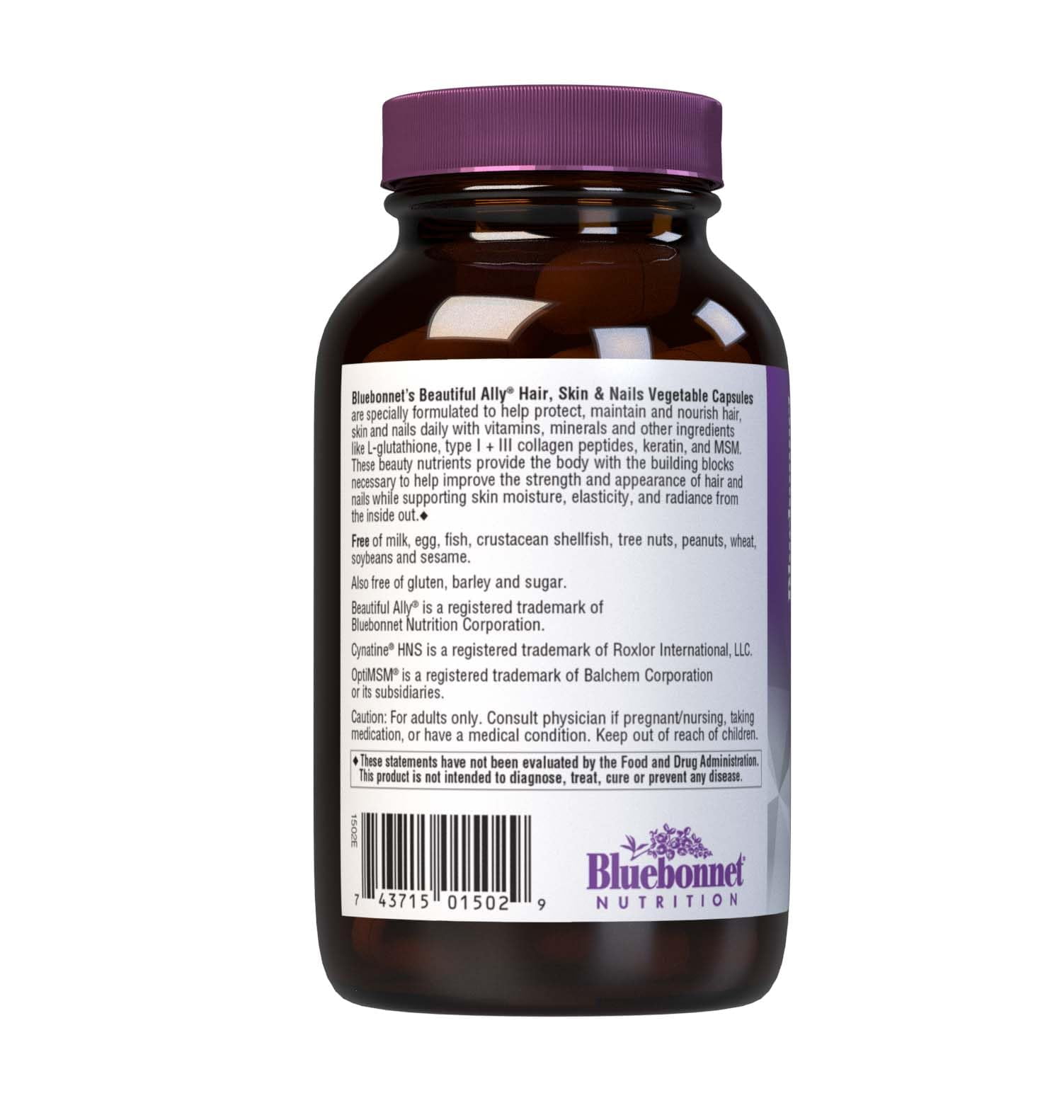 Bluebonnet Beautiful Ally Hair Skin & Nails, Hydrolyzed Collagen Peptides 1 & 3, 90 Caps