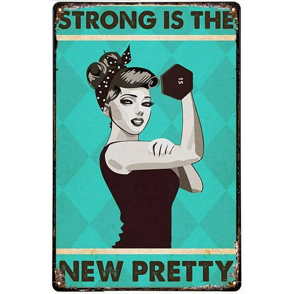Strong Is The New Pretty Motivational Poster - Gym Workout & Fitness Sign - 8"x12"