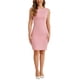 thumbnail image 2 of Vestido de Sheath sin mangas para mujer Inspire Chic, vestido de trabajo de cuello barco, rosa oscuro, talla M, 2 of 6