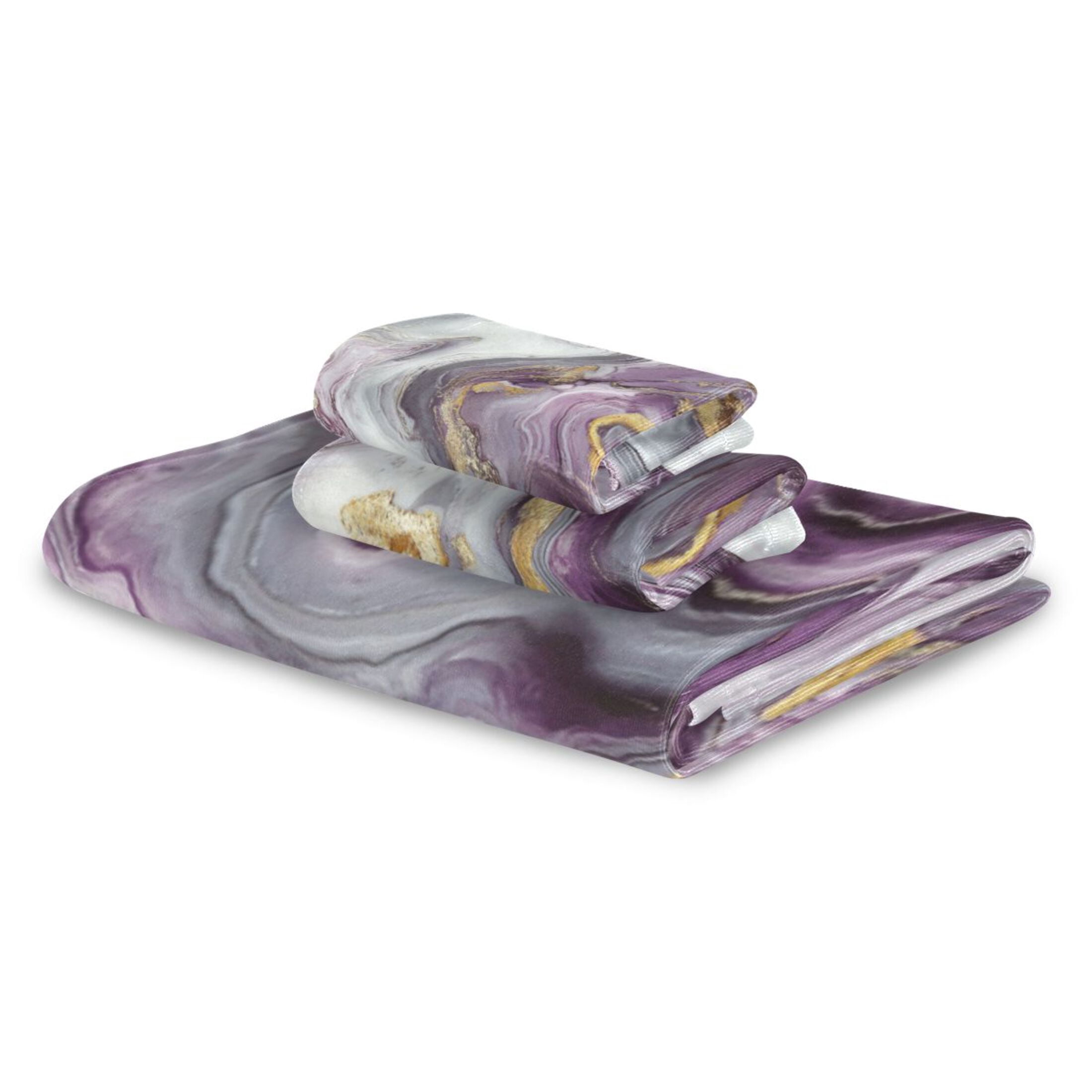 Three-Piece Towel Set Face Towel Towel Set Hand Towel Bath Towel Cotton Bath Towels Bath Towel Sets Hand Bath Towels Purple Marble