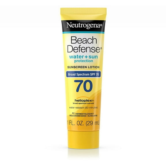 Neutrogena Beach Defense Sunscreen Lotion Broad Spectrum SPF 70 1 oz (Pack of 2)