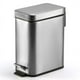 thumbnail image 5 of Cubo de basura doméstico de acero inoxidable con pedal silencioso rectangular para habitación, baño, dormitorio, sala de estar, cubo de almacenamiento, 5 of 5