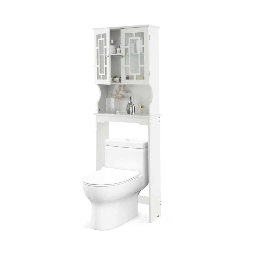 Finihen Toilet Storage Cabinet, Bathroom Cabinet Organizer, Bathroom Spacesaver Over the Toilet Door Storage Cabinet, for Bathroom, White