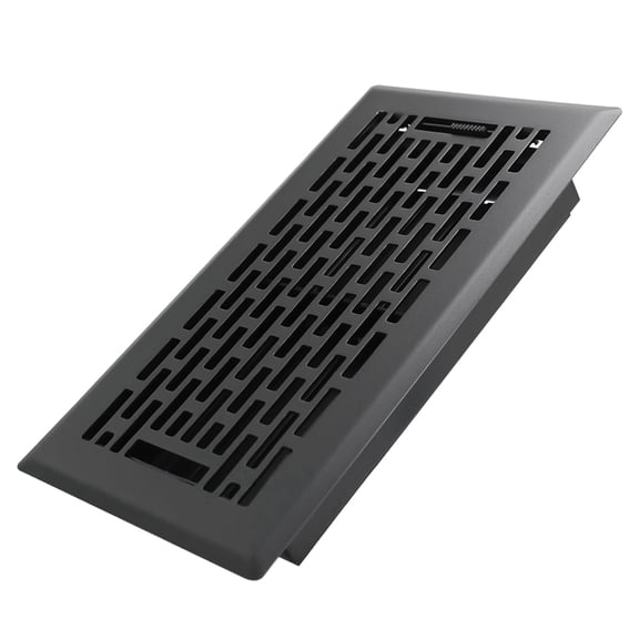 4x8 Inches Heavy Duty Walkable Floor Register - Easy Adjust Air Supply Lever Decorative Floor Vent Covers, Boston Design Vent Covers for Home - Matte Black