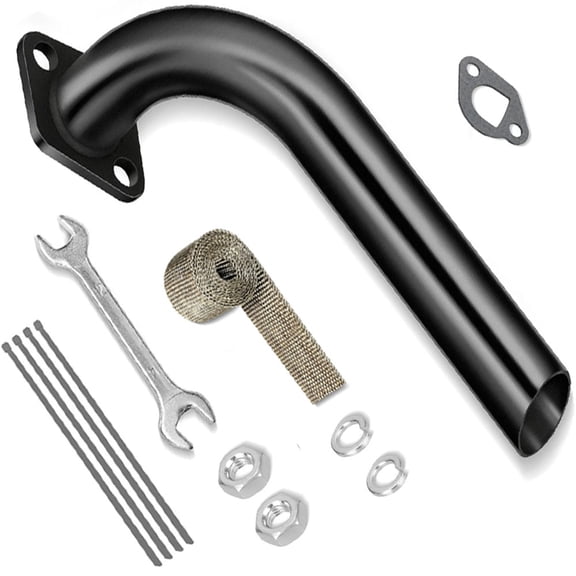 Mini Bike 212cc Exhaust Pipe Kit Compatible with Coleman CT200U BT200X CT200U-EX Baja Warrior MB165 MB200 Massimo for Predator 212cc 224cc 196cc 6.5hp GX160 GX200 Small Engine KT196 Go Kart Parts Bla