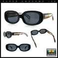 thumbnail image 2 of Womens Metal Chain Jewel Arm Oval Rectangle Mod Plastic Sunglasses Black Tortoise - Black, 2 of 7