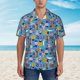 thumbnail image 2 of Fotbe Cute Flat Fish Camisa Hawaiana para Hombre Unisex – Camisa Casual de Verano con Botones de Manga Corta de Algodón y Lino,3X-Large, 2 of 7