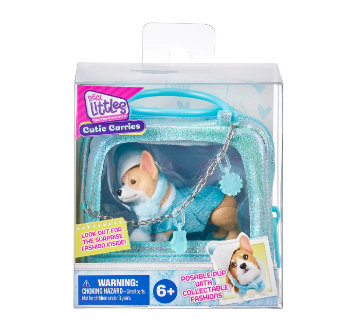 Real Littles, Collectible Micro Puppy Carrier with 1 Micro Puppy and 5 Micro Working Surprises