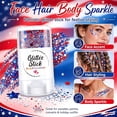 thumbnail image 2 of Clearance! 4th of July Glitter Stick, Patriotic Red White and Blue Face Hair Body Glitter Stick, 250th Birthday USA Flag Makeup, 4th of July Outfits Accessories for Kidults Women Men(A), 2 of 9