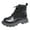 Black, variant on Kids Girls Black Combat Boots Toddler Non Slip Platform Ankle Riding Booties Lace Up Walking Shoes