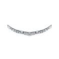 thumbnail image 4 of BERRICLE Sterling Silver Vintage Inspired Art Deco Baguette Cut Cubic Zirconia CZ Statement Graduated Tennis Necklace for Women, Rhodium Plated, 2 Piece, 4 of 19