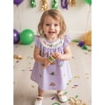 thumbnail image 6 of BemeyourBBs Baby Girl Mardi Gras Outfits Toddler Little Girl Carnival Dress Striped Letter Top Hat Flying Sleeve Dresses Spring Summer Holiday Clothes, 6 of 9