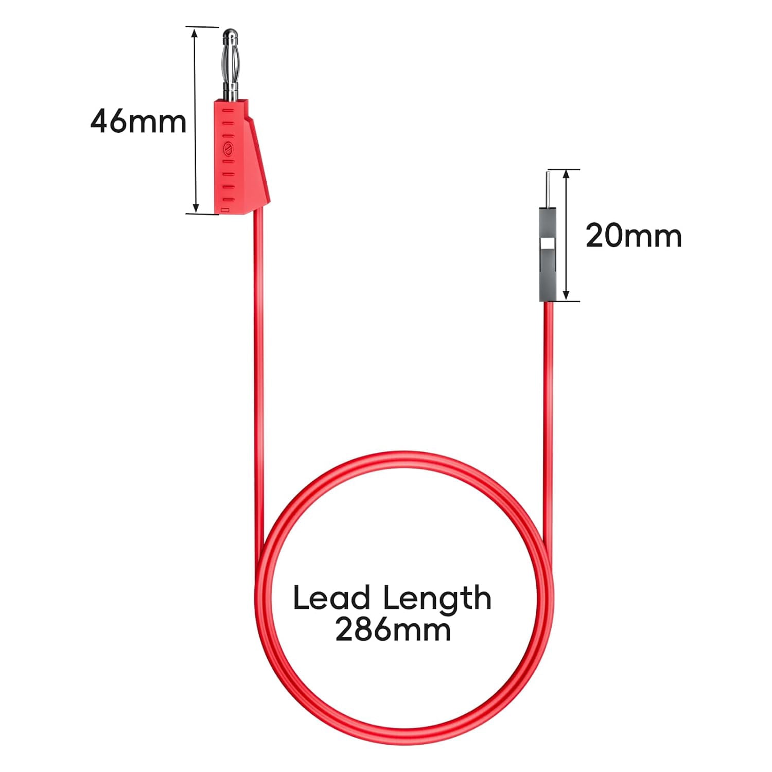 Stackable banana plugs to breadboard male jumper soft flexible silicone test leads for electrical testing