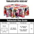 thumbnail image 2 of Floral Round Tablecloth 60 Inch - Colorful Flowers Table Cloth Spring Summer Wildflower Table Cover Decorative for Picnic Party Holiday Home, 2 of 7