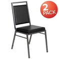 thumbnail image 3 of BizChair 2 Pack Square Back Stacking Banquet Chair in Black Vinyl with Silvervein Frame, 3 of 15