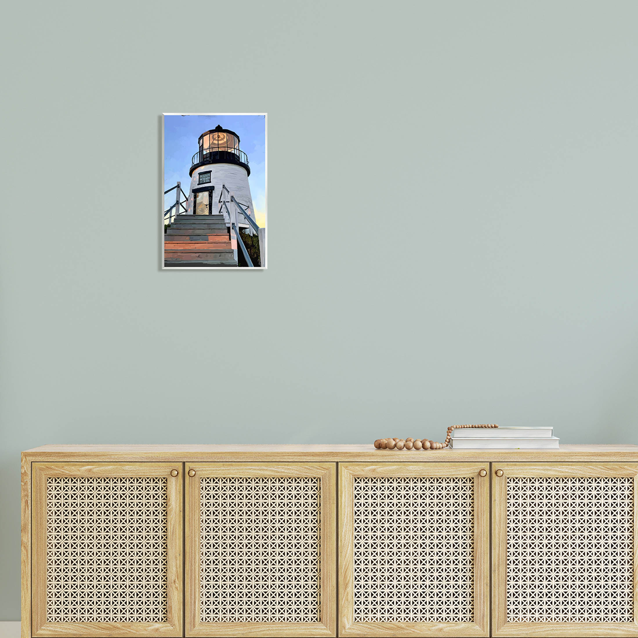 Coastal Lighthouse Beacon Coastal Graphic Art Unframed Art Print Wall Art