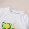 thumbnail image 4 of Toddler Baby Boys Outfits Short Sleeve Tractor Applique Shirt Tops + Gingham Shorts 2Pcs Set, 4 of 6
