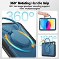 thumbnail image 5 of FJLBDE Case for iPad (A16) 11th Gen 2025/ iPad 10th Gen 10.9 Inch 2022 with 360 Rotating Stand, Shoulder Strap, Heavy Duty Shockproof Cover, Navy Blue, 5 of 7