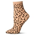 thumbnail image 2 of MeMoi Women's Wild and Free Leopard Print Sheer Anklet Sock - Womens - Female, 9-11, Nude, 2 of 4
