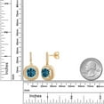 thumbnail image 2 of Gem Stone King 18K Yellow Gold Plated Silver Dangle Earrings Topaz Moissanite (6.31 Cttw), 2 of 3