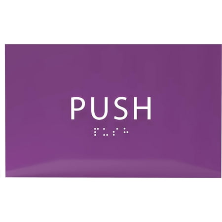 ADA CENTRAL SIGNS - 6 X4 Push Sign - ADA Compliant Tactile Graphics Grade 2 Braille Text Safety Sign| Wall Mount End Door Confusion Plastic Signs for Businesses Offices Stores Cafes and Shops