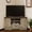 Gray, variant on Melidee Corner TV Stand for 65 inch TV, Wood Entertainment Center with Sliding Barn Doors and Storage, Media Console Cabinet, 58.1" x 15.6" x 31.1" H, White