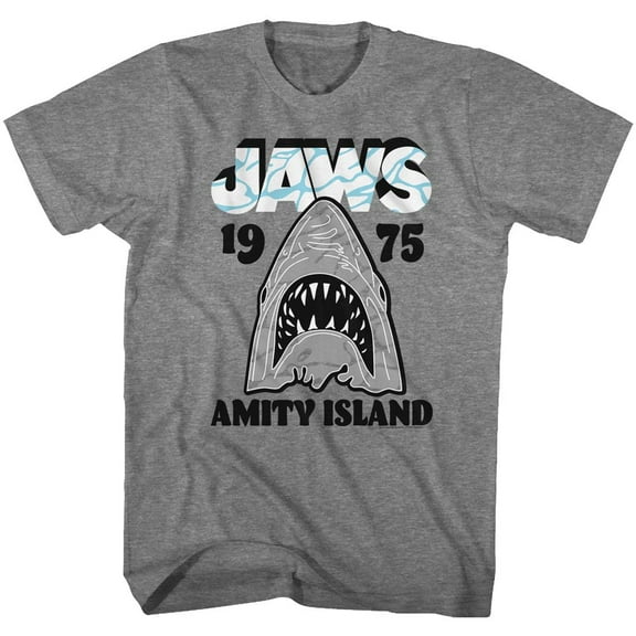 Jaws Gray White Graphite Heather Adult T-Shirt