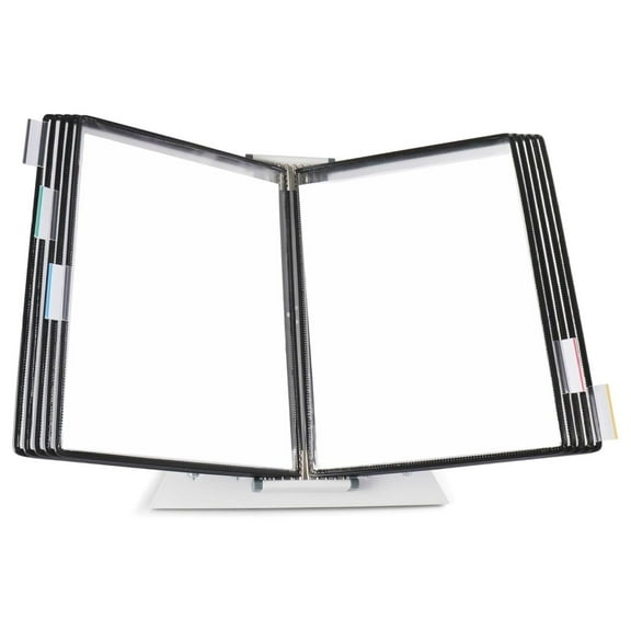 DJOIS Desktop Reference & Display System - Durable Steel Wire Frames - Letter-Size - Expandable - Made in France (Black, 10) Black-Framed Pockets