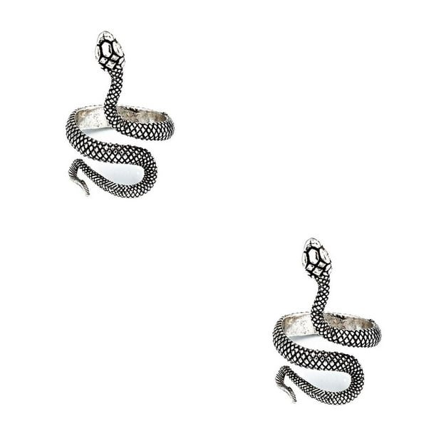 Minnieouse Cool Rings Antique Fashion Ring Suministro de joyería para hombres Plata / Serpiente Plata/Serpiente 2piezas Minnieouse CBP269101