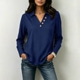 thumbnail image 6 of Asxite Womens Fall Tops Solid Casual Lapel Collar Button Down Long Sleeve Shirts, 6 of 6