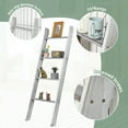 thumbnail image 6 of Gymax Wall Leaning Blanket Ladder Wood Decorative Quilt Blankets Holder Rack Grey, 6 of 10