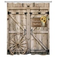 thumbnail image 2 of HVEST Farmhouse Shower Curtain for Bathroom Decor,Retro Barn Wooden Door Bathroom Curtain,Sunflower Rustic Bath Curtain Polyester Fabric Bath Accessories with Hooks,60x72 Inches, 2 of 5