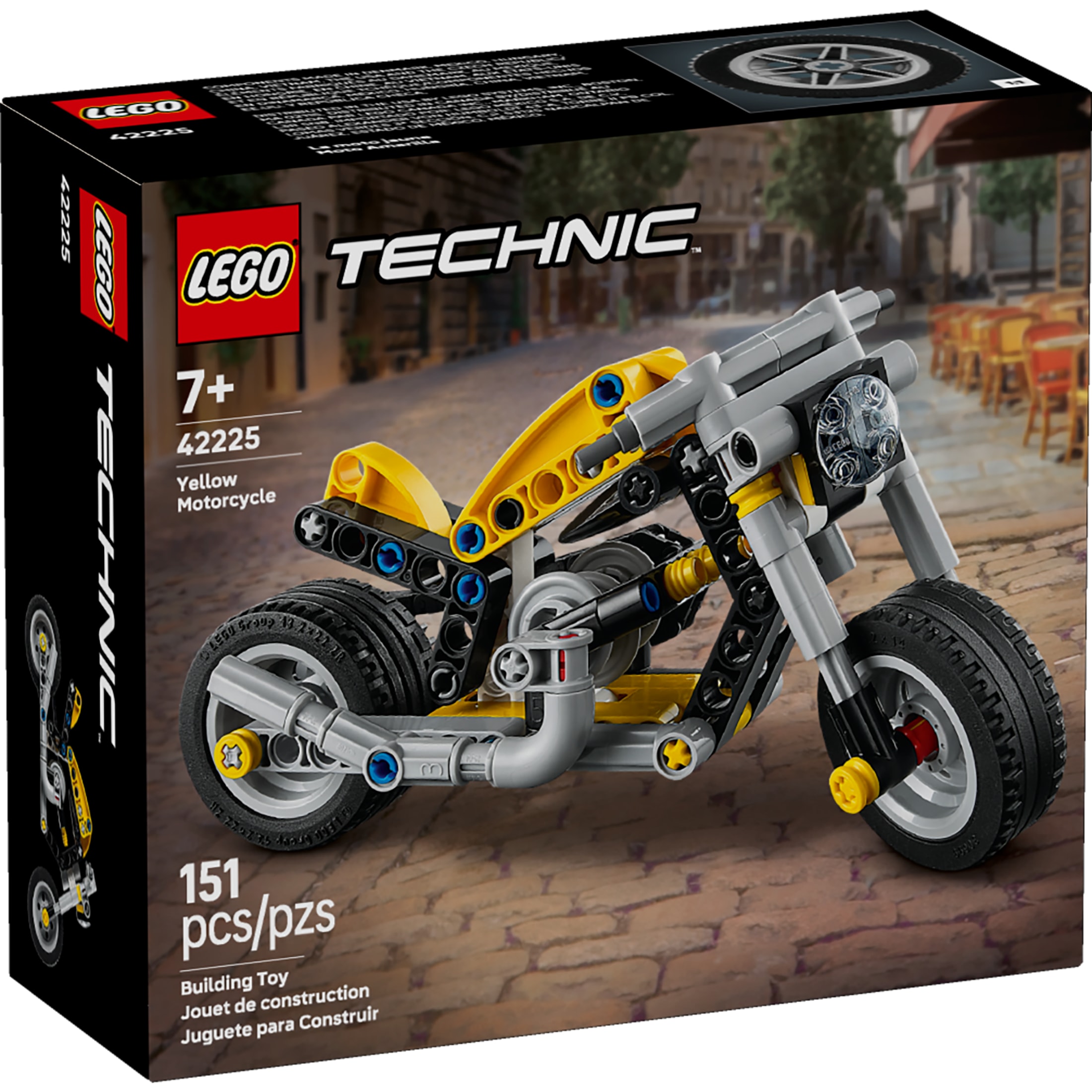 LEGO Technic Motocicleta Amarilla Juguete para Armar - Juguete de Construcción para Niños y Niñas, Mayores de 7 Años - Kit de Modelo con Detalles - Decoración para Dormitorio de Niños - Regalo para Cumpleaños - 42225 2
