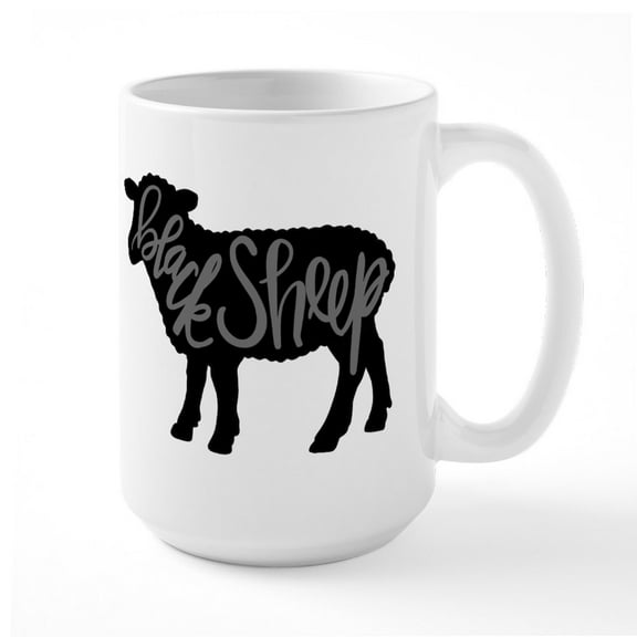 CafePress - Black Sheep - 15 oz Ceramic Large White Novelty Mug