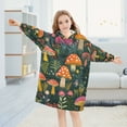 thumbnail image 5 of FORMRS Wearable Blanket Hoodie with Sleeves for Kids Cozy Flannel Sweatshirt, Orange Mushroom, 5 of 7