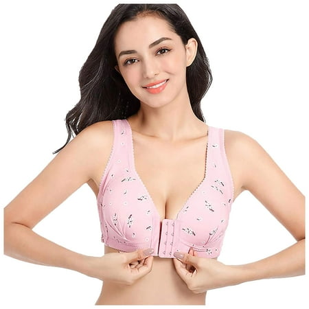 

Steel Women s Bra Printed No Closure Summer Front Bra Breathable Ring Women s Blouse Woman T Shirt Short Sleeve