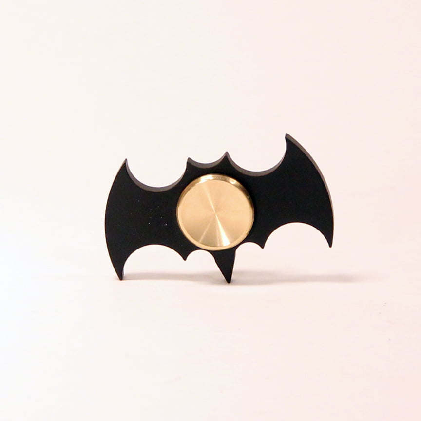 Stress Relief ADHD Black Bat/ Batman logo Fidget Spinner Case Included 