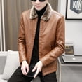 thumbnail image 5 of Chaquetas de piel sintética de vellón grueso para hombre, abrigos casuales de moda ajustados cortavientos para hombre, abrigo de piel sintética de felpa, abrigo cálido de terciopelo para invierno, 5 of 5